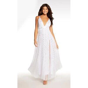Alyce Paris White Sequin Dress